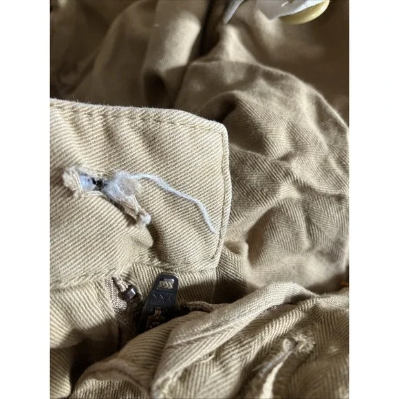 Taylor Stitch The Foundation Democratic Pants Organic Khaki Chino 34 READ Hole - Picture 5 of 13